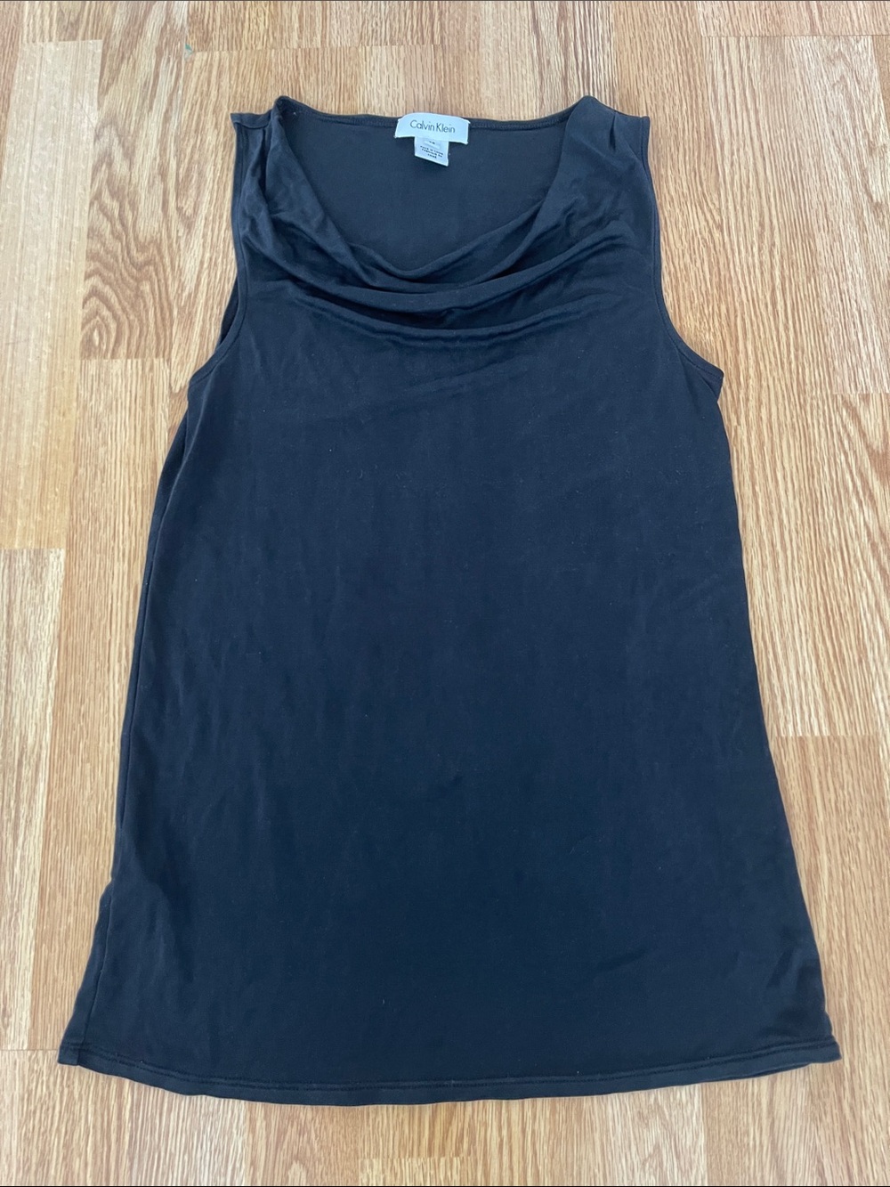 Calvin Klein Black Sleeveless Cowl Neck Tank Top